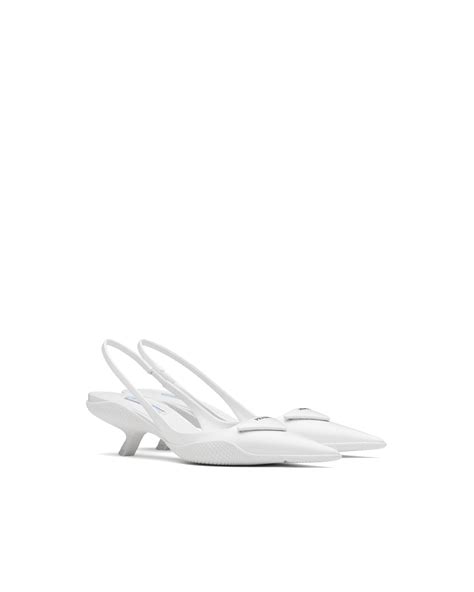 white prada sling back|Prada slingback sale.